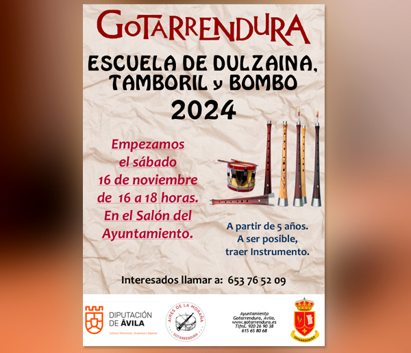 Escuela de dulzaina, tamboril y bombo 2024